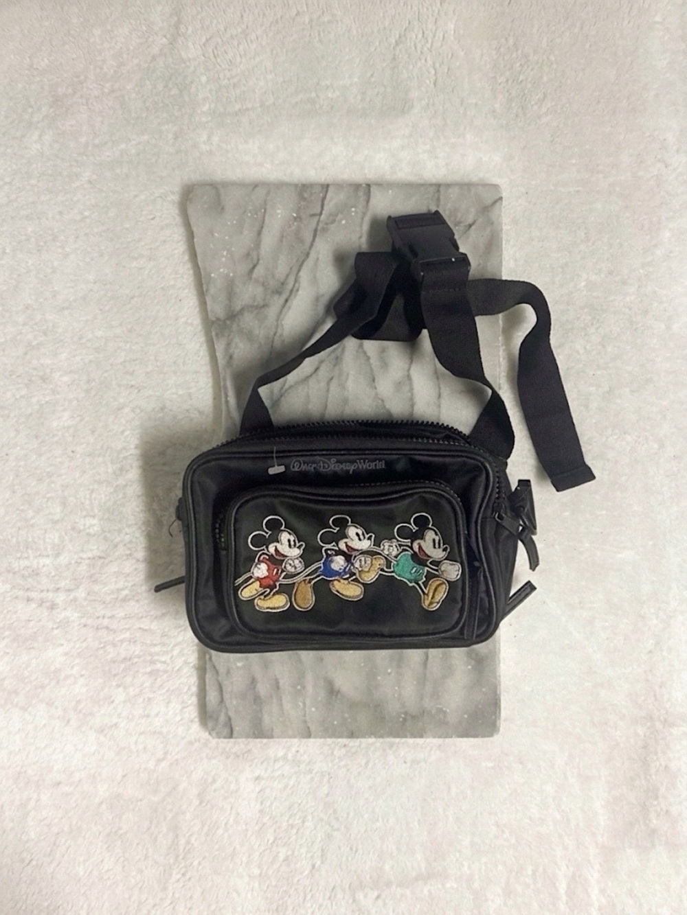Walt DisneyWorld Disney Parks Mickey Mouse Fanny Pack Embroidered Belt Bag Black